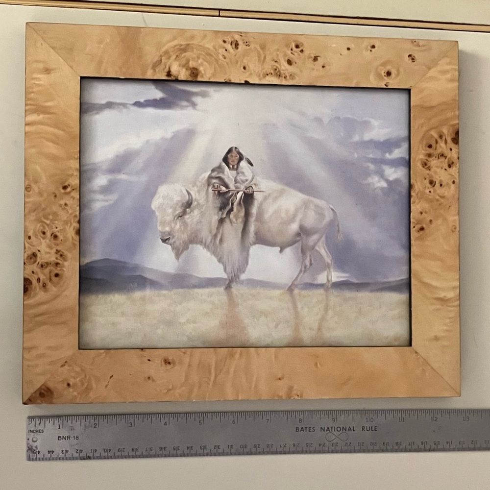 "Gift of the Sacred Pipe" Natural Wood Frame with Art Print